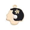 Light Gold Plated Alloy Enamel Pendants X-ENAM-M219-15KCG-02-1