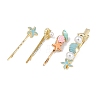 Conch/Starfish/Shell Shape Alloy Hair Bobby Pin Sets AJEW-A056-02D-3