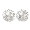 304 Stainless Steel Flat Round Stud Earrings for Women EJEW-M089-05P-4