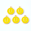 Golden Plated Alloy Enamel Charms ENAM-S118-09U-1