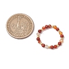 Natural Carnelian Beaded Stretch Rings RJEW-JR00867-02-3
