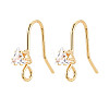 Brass Pave Clear Cubic Zirconia Earring Hooks KK-T077-17G-01-1