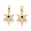 Brass Micro Pave Cubic Zirconia Pendants KK-T070-59A-G-1
