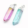 Faceted Natural Quartz Crystal Pointed Pendants G-F582-I-1