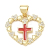 Religion Cross Brass Micro Pave Clear Cubic Zirconia Pendants CU-CBA83A6-03F-G03-1