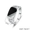 Alloy Micro Pave Cubic Zirconia Finger Rings for Men FS-WGE231C-01-4