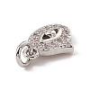 Brass Micro Pave Clear Cubic Zirconia Charms ZIRC-F132-68P-3