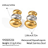 Two Tone 304 Stainless Steel Stud Earrings for Women FM7077-6