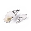 Electroplate Natural Sea Shell Pendants SSHEL-Q100-01P-2
