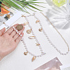 1Pc Summer Beach Alloy Shell Shape & Natural Shell Tassel Imitation Pearl Beaded Waist Chains for Women AJEW-CY0003-26-3