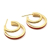 Enamel Round Stud Earrings with Cubic Zirconia KK-C026-10G-3