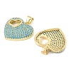 Brass Micro Pave Sky Blue Cubic Zirconia Pendants CU-CBA6938-07G-02-2