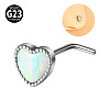 G23 Titanium & Imitation Opal L-Shaped Nose Rings WG62851-01-1