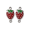 304 Stainless Steel Enamel Strawberry Connector Charms STAS-A121-02P-01-1