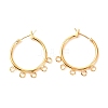 Brass Hoop Earring Findings with Latch Back Closure KK-F824-008G-2