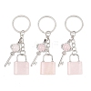 Natural Rose Quartz Pendant Keychains KEYC-A016-01P-13-1