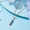 Natural & Synthetic Mixed Gemstone Disc Pendant Necklaces NJEW-JN04623-02-2