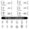 24 Sets 12 Style Brass Box Clasps KK-PH0002-55-5