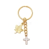 Maple Leaf & Cross Alloy Enamel Charm Keychains KEYC-JKC00985-02-1