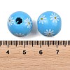 Printed Wood European Beads WOOD-G029-07B-3
