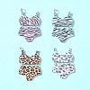 4Pcs 4 Styles Printed Acrylic Pendants MACR-FS0001-75-8
