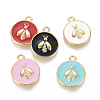 Golden Plated Brass Enamel Pendants KK-F807-03-G-1