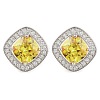 Cubic Zirconia Rhombus Stud Earrings EJEW-I304-15P-03-1