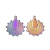 Ion Plating(IP) 304 Stainless Steel Pendant Cabochons Settings STAS-C003-08MC-1