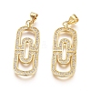 Brass Micro Pave Clear Cubic Zirconia Pendants ZIRC-G153-37G-1