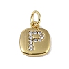 Rack Plating Brass Micro Pave CLear Cubic Zirconia Charms KK-E110-14G-P-1