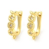 Rack Plating Brass Micro Pave Cubic Zirconia Hoop Earring Findings EJEW-C102-18G-1