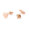 6 Pairs 304 Stainless Steel Heart Stud Earrings for Women EJEW-A067-21RG-2