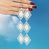 Alloy Rhombus Dangle Earrings FS-WG9FBBE-01-3