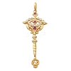 Brass Micro Pave Cubic Zirconia Big Pendants KK-B147-04G-02-1