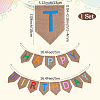 1 Set Word Happy Birthday Linen Hanging Banners Flags AJEW-SP0001-51A-2