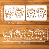 2Pcs 2 Styles Halloween PET Hollow Out Drawing Painting Stencils DIY-WH0394-0144-2
