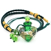 Baroque Style Heart Handmade Lampwork Perfume Essence Bottle Pendant Necklace PW-WG42346-06-1