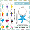 Ocean Theme PVC Wine Glass Charms AJEW-FG0003-98-2