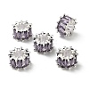 Brass Micro Pave Cubic Zirconia European Beads KK-B142-13C-02S-1