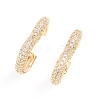 Brass Micro Pave Clear Cubic Zirconia Cuff Earrings EJEW-G274-05G-2