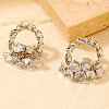 Chic Fashionable Luxe Women's Brass Rhinestone Twisted Stud Earrings LQ2144-1-5