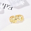 Rack Plating Brass Cuff Rings for Women RJEW-M028-61G-5