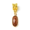 Natural & Synthetic Mixed Gemstone European Dangle Charms PALLOY-JF02387-3