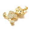 Rack Plating Brass Micro Pave Clear Cubic Zirconia Pendants KK-M309-39B-G-2