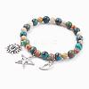 Natural Gemstone Charm Bracelets BJEW-JB03349-2