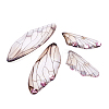 Transparent Resin Light Rose Rhinestone Pendants Set RESI-TAC0002-47A-2