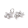 Star Brass Micro Pave Clear Cubic Zirconia Charms KK-G435-43P-3