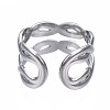 Non-Tarnish 304 Stainless Steel Twist Wrap Open Cuff Ring RJEW-T023-06P-2