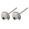 Non-Tarnish 304 Stainless Steel Post Stud Earring Findings X-STAS-R063-50-1
