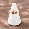 Brass Micro Pave Cubic Zirconia Cuff Open Rings for Women RJEW-C153-04G-3